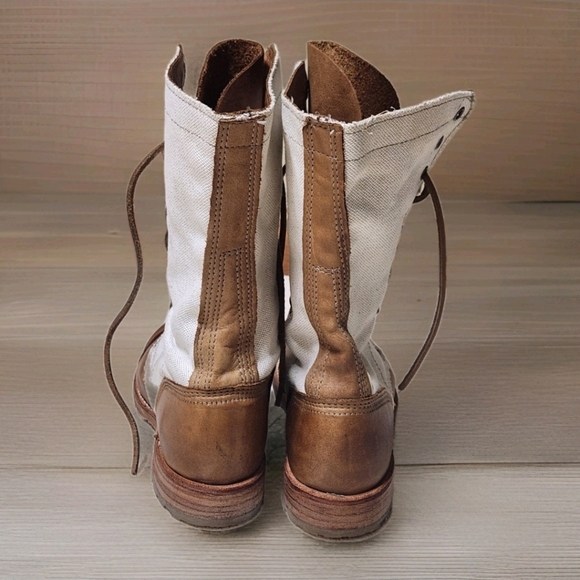 Vintage Shoe Company Molly Jump Boot 8.5 Made in USA Canvas Leather Heritage - Picture 9 of 16